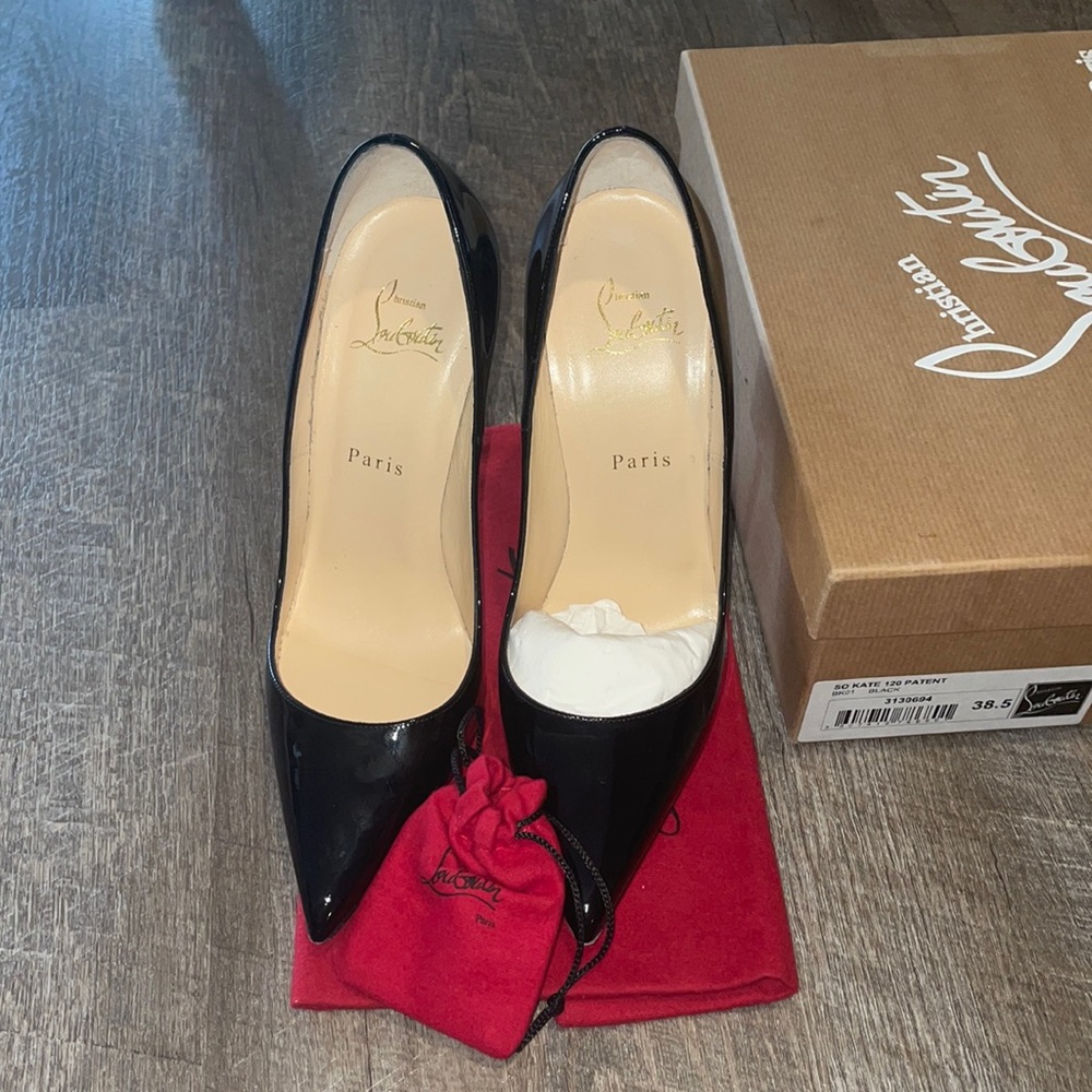 Christian Louboutin So Kate 120 Black Patent 38.5